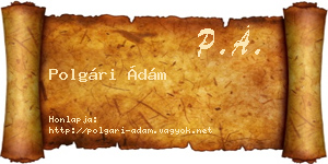 Polgári Ádám névjegykártya